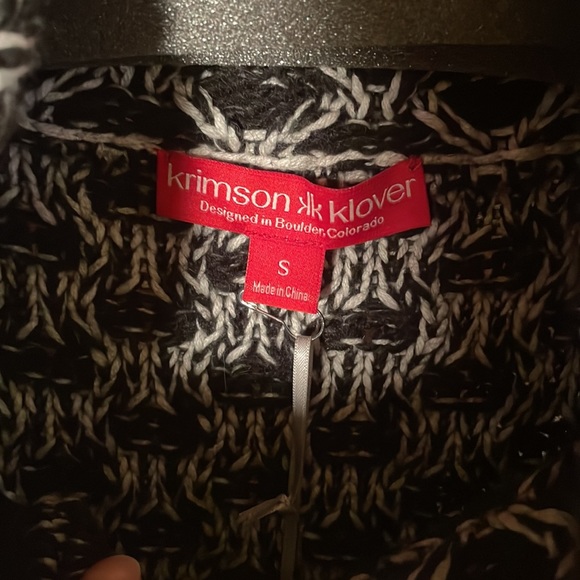 Krimson Klover Midnight Sun Button Cardigan in BLACK AND WHITE. Size Small - Picture 4 of 10